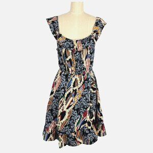 Vintage Kole Kole‎ Hawaiian Dress Surf Board Floral Print Off Shoulder Size 12